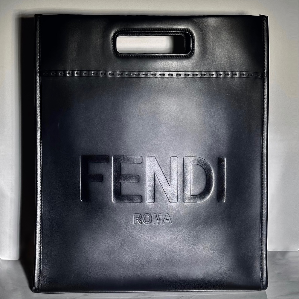 Fendi Black Shopper Tote Bag